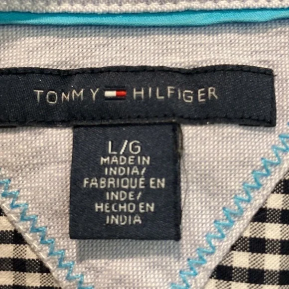 TOMMY Hilfiger Black Plaid  Button Down Shirt Large​​​ - Picture 12 of 13